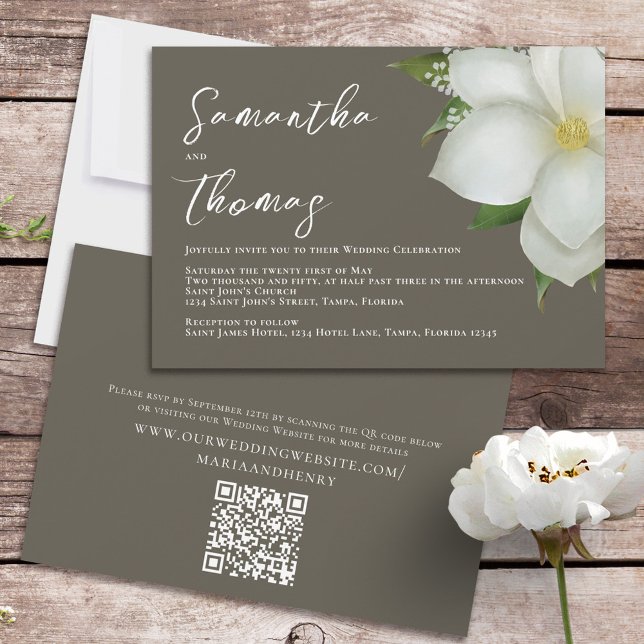 Elegant Watercolor Blue Floral Dusty Greenery  Invitation (Creator Uploaded)