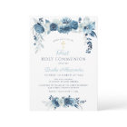 Elegant watercolor blue floral first communion
