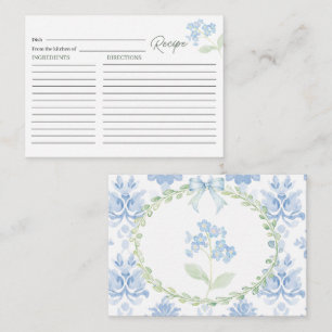 Elegant Watercolor Blue Flowers Bridal Shower Reci Enclosure Card