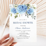 Elegant Watercolor Blue Hydrangea BRIDAL SHOWER Invitation<br><div class="desc">For further customisation,  please click the "customise further" link and use our design tool to modify this template. 
 If you need help or matching items,  please contact me.</div>