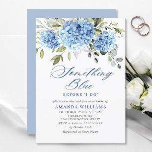 Elegant Watercolor Blue Hydrangea BRIDAL SHOWER Invitation