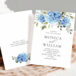 Elegant Watercolor Blue Hydrangea Floral Wedding Invitation<br><div class="desc">For further customisation,  please click the "customise further" link and use our design tool to modify this template. 
 If you need help or matching items,  please contact me.</div>