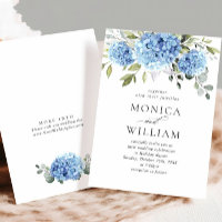 Elegant Watercolor Blue Hydrangea Floral Wedding