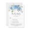 Elegant Watercolor Blue Hydrangea  Flowers Wedding