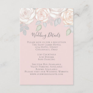 Elegant Watercolor Blush Floral Calligraphy Photo Enclosure Card