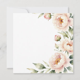 Elegant watercolor blush peony floral background save the date