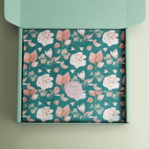 Elegant Watercolor Blush Pink Floral Pattern Tissue Paper