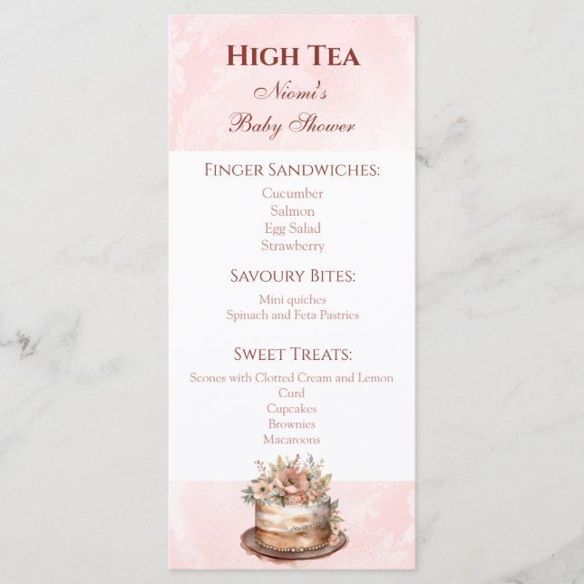 Elegant Watercolor Bohemian Menu (Front)