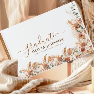 Elegant Watercolor Boho Graduation Guest Book