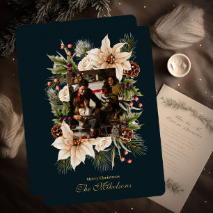 Elegant Watercolor Botanical Christmas Photo