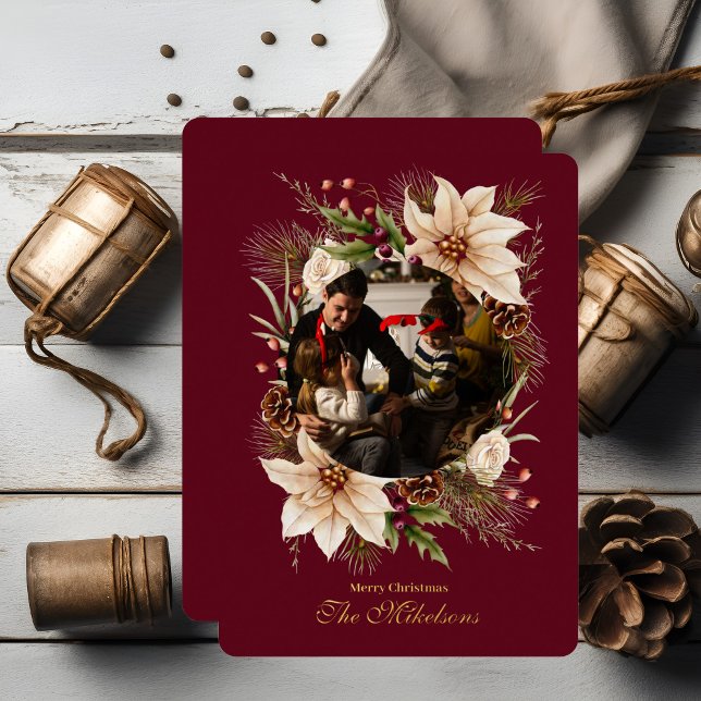 Elegant Watercolor Botanical Christmas Photo (Creator Uploaded)
