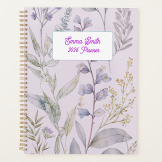Elegant Watercolor Botanical Floral Pattern Planner
