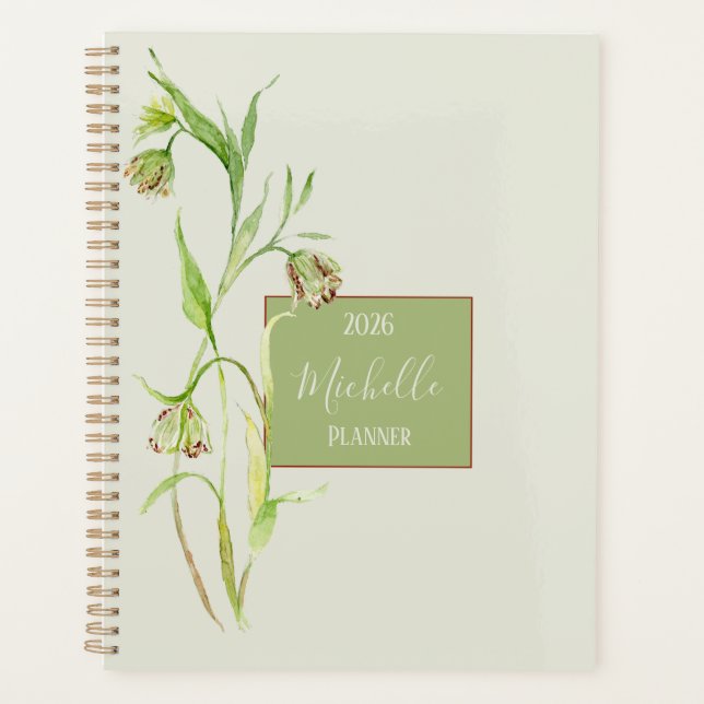 Elegant Watercolor Botanical Planner (Front)