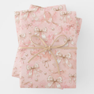 Elegant Watercolor Bows Wrapping Paper