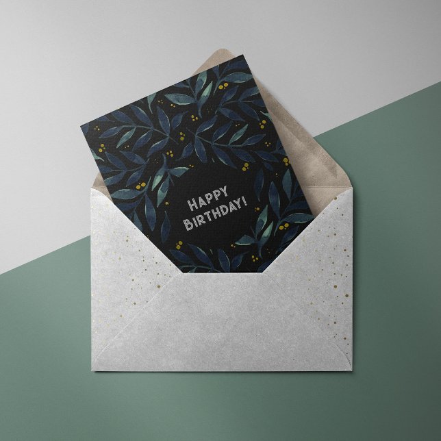 Elegant watercolor branches Birthday Card (Creator Uploaded)