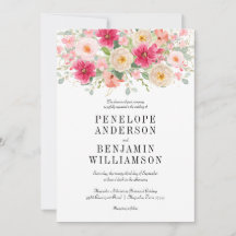 Elegant Watercolor Bright Pink Wedding 