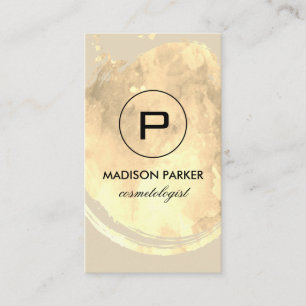 Elegant Watercolor Brushed with Monogram Business Card