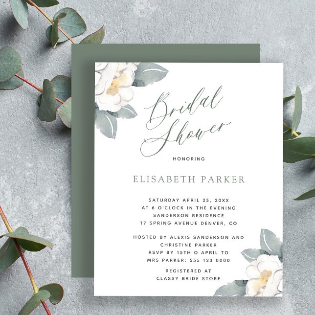 Elegant watercolor BUDGET floral bridal shower (Creator Uploaded)