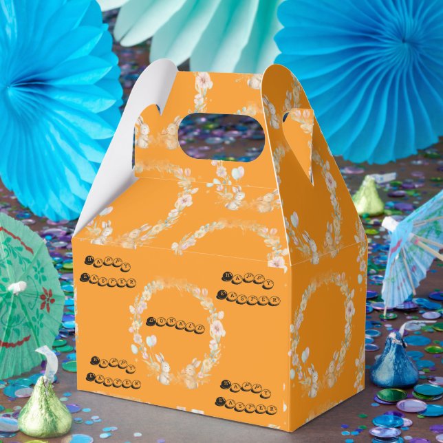 Elegant Watercolor Bunny & Florals Custom Easter Favour Box (Party)