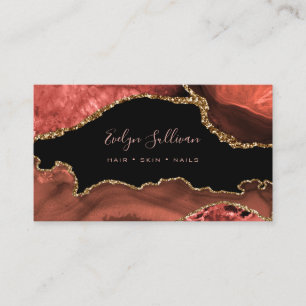 elegant watercolor burnt sienna brown agate business card