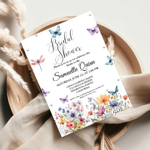 Elegant Watercolor Butterflies Bridal Shower Invitation