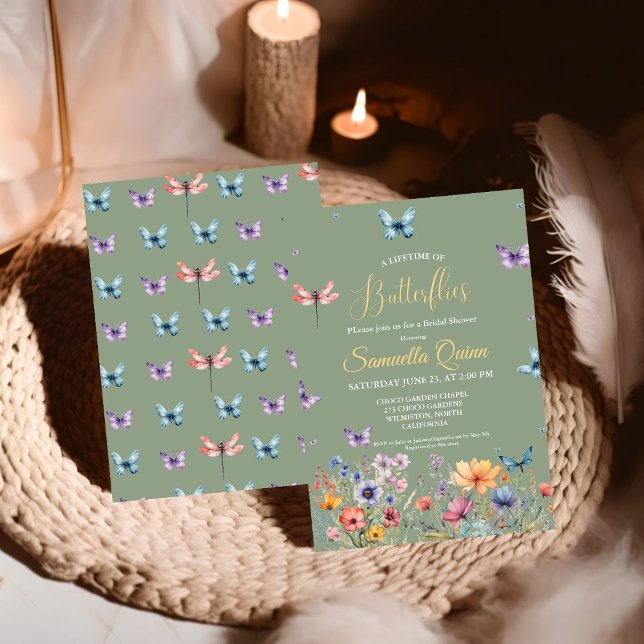 Elegant Watercolor Butterflies Bridal Shower Invitation (Creator Uploaded)