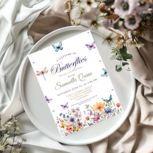 Elegant Watercolor Butterflies Bridal Shower Invitation
