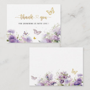 Elegant Watercolor Butterfly kisses thank you Baby Card