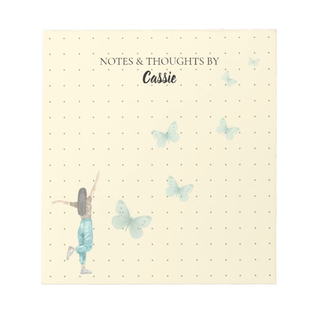 Elegant Watercolor Butterfly Notepad (Front)
