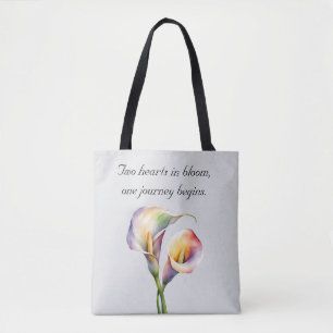 Elegant Watercolor Calla Lilies Romantic Floral Tote Bag