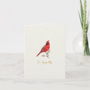 Elegant watercolor Cardinal bird Sympathy card