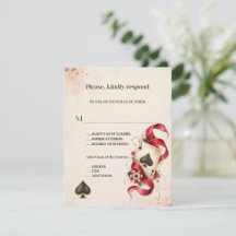 Elegant Watercolor Casino Night Burgundy Wedding