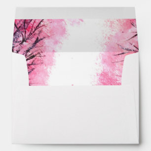 Elegant Watercolor Cherry Blossom Sakura Pink Envelope