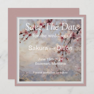 Elegant Watercolor Cherry Blossom Save The Date