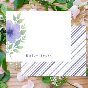 Elegant Watercolor Chic Floral Modern Stationary Card