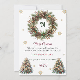 Elegant Watercolor Christmas Family Card