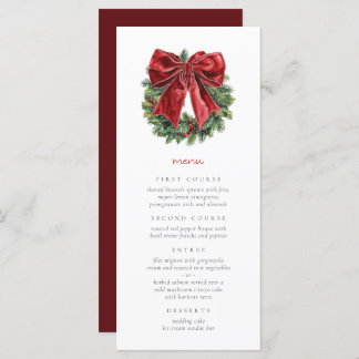 Elegant Watercolor Christmas Festive  Menu