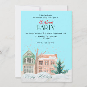 Elegant Watercolor Christmas Invitation