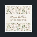 Elegant Watercolor Christmas or Winter Baby Shower Napkin<br><div class="desc">Elegant Christmas Baby Shower or Winter Baby Shower personalised napkins featuring a festive pattern composed of watercolor illustrations of greenery,  stockings,  Christmas gifts and pine cones.</div>