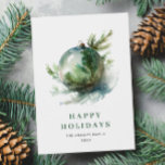 Elegant Watercolor Christmas Ornament Greeting Holiday Card<br><div class="desc">Feel free to contact me if you need any help or new item. I respond soon.</div>