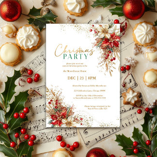 Elegant Watercolor Christmas Party  Invitation