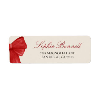 Elegant Watercolor Christmas Red Bow Family