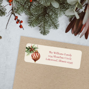 Elegant Watercolor Christmas Return Address