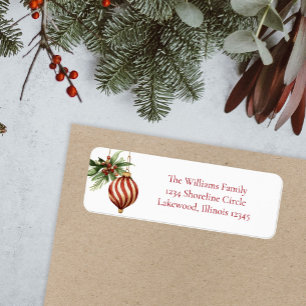 Elegant Watercolor Christmas Return Address