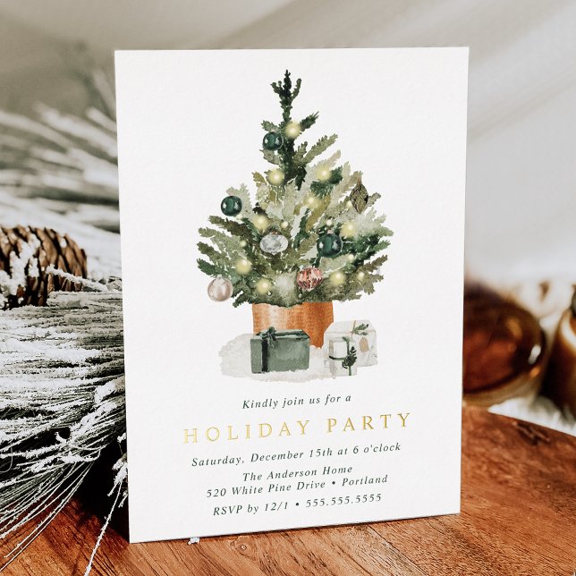 Elegant Watercolor Christmas Tree Holiday Party (Creator Uploaded)