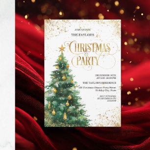 Elegant Watercolor Christmas Tree Invitation