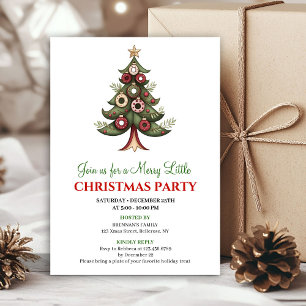 Elegant watercolor Christmas tree party invite