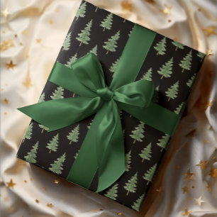 Elegant Watercolor Christmas Tree Wrapping Paper