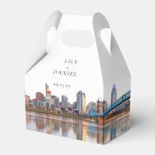 Elegant Watercolor Cincinnati Ohio Wedding Favour Box
