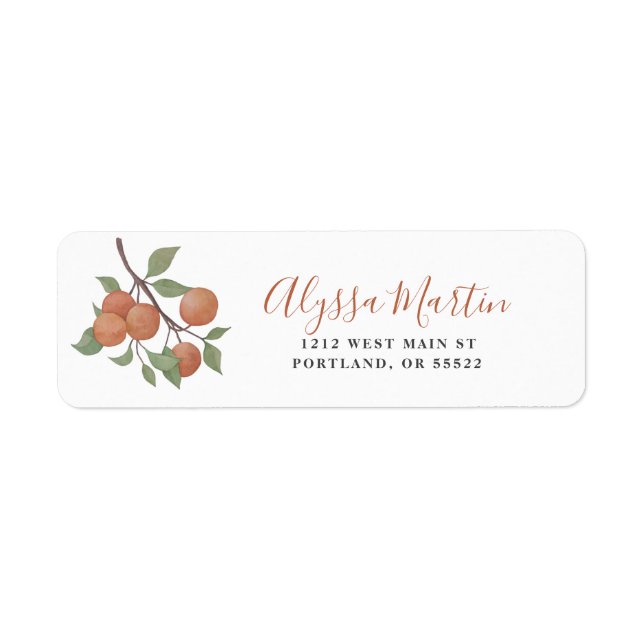 Elegant watercolor citrus stem/oranges design (Front)